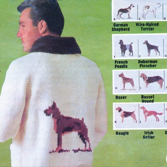 Vintage | Hand Knitted Man's Best Friend Cardigan - Picture 8 of 16